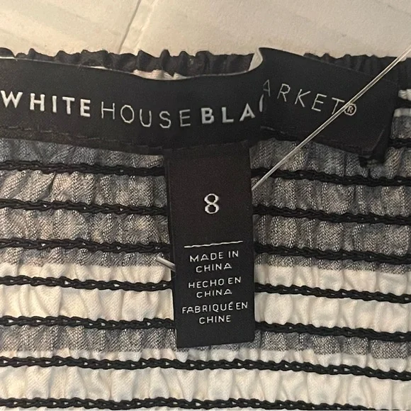 WHBM Black White Striped Floral Sundress Dress NWT - Picture 8 of 13